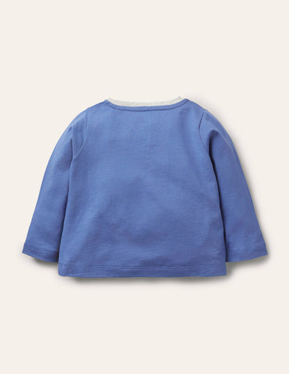 Oberteil mit Szenenapplikation-Elisabethanisches Blau, Sprout