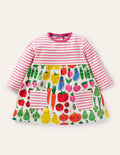 Robe en jersey à motif pêle-mêle-Motif Garden Gang ivoire