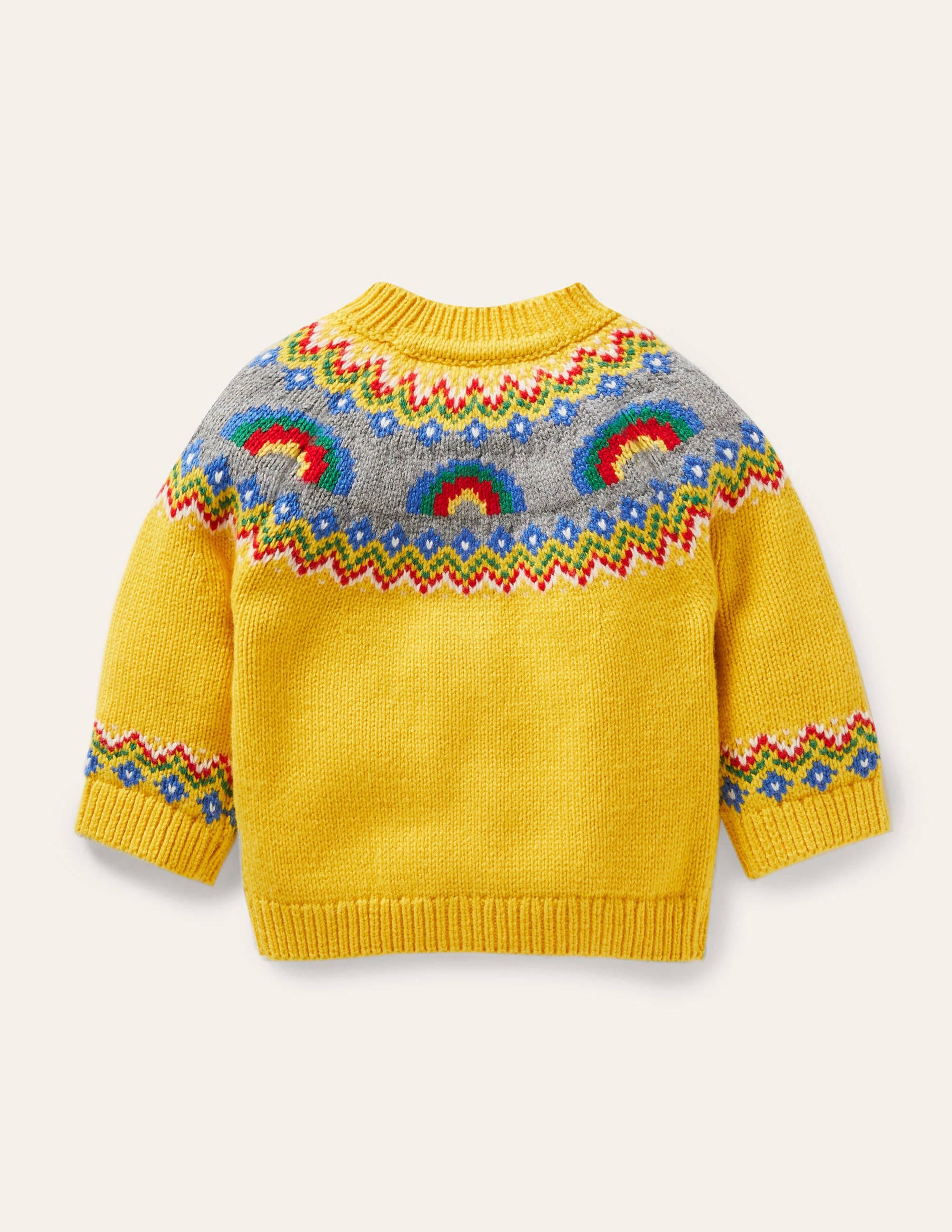 Cardigan motif jacquard-Arcs-en-ciel jaune rayon de miel - Image 2