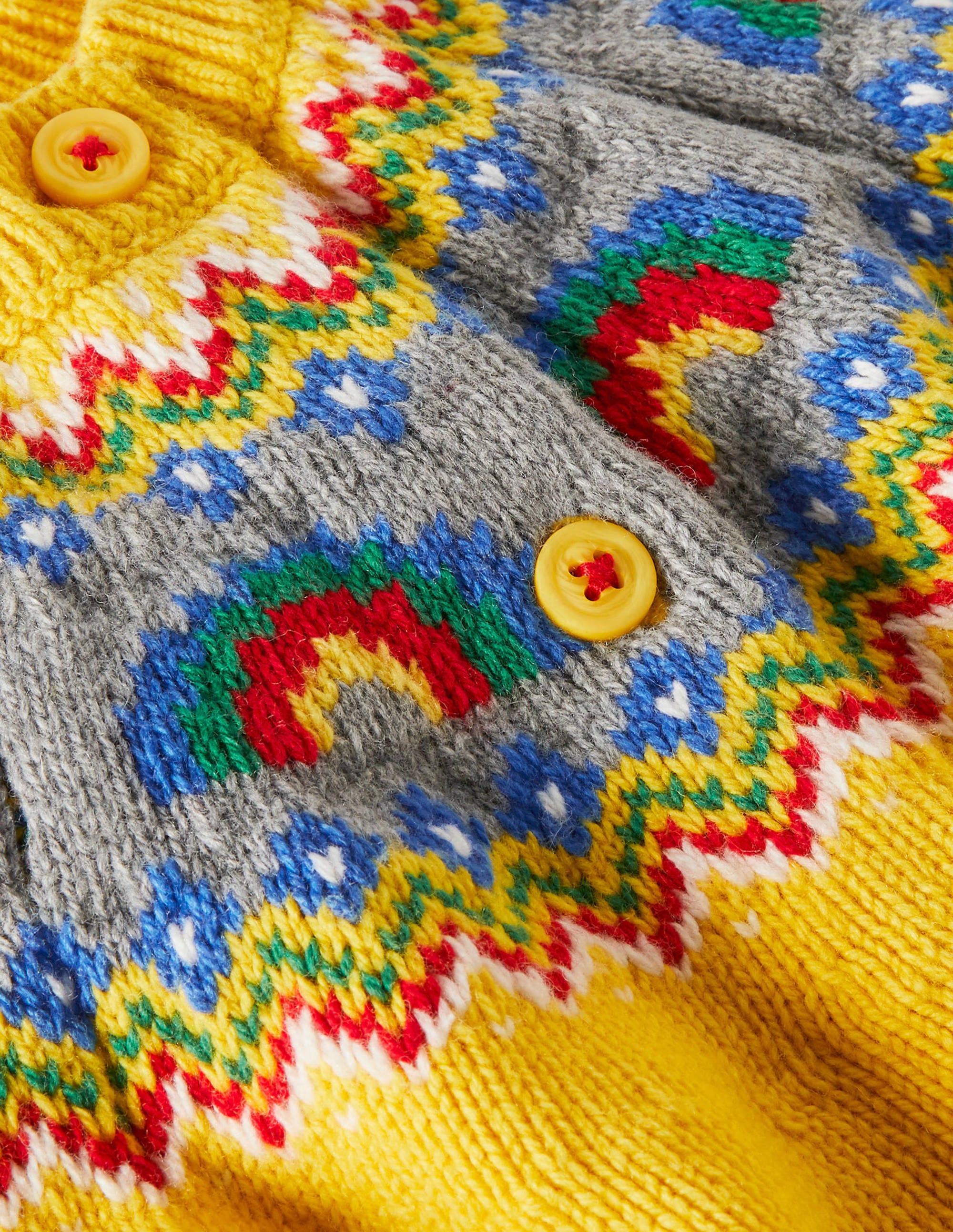 Cardigan motif jacquard-Arcs-en-ciel jaune rayon de miel - Image 3
