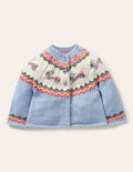 Fair-Isle-Cardigan-Himmelblau, Häschen