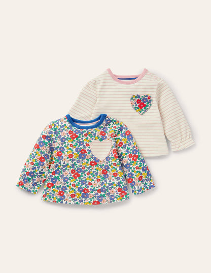 Oberteile im 2er-Pack-Bunt, Apfelblüten-1