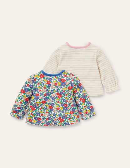 Oberteile im 2er-Pack-Bunt, Apfelblüten-2