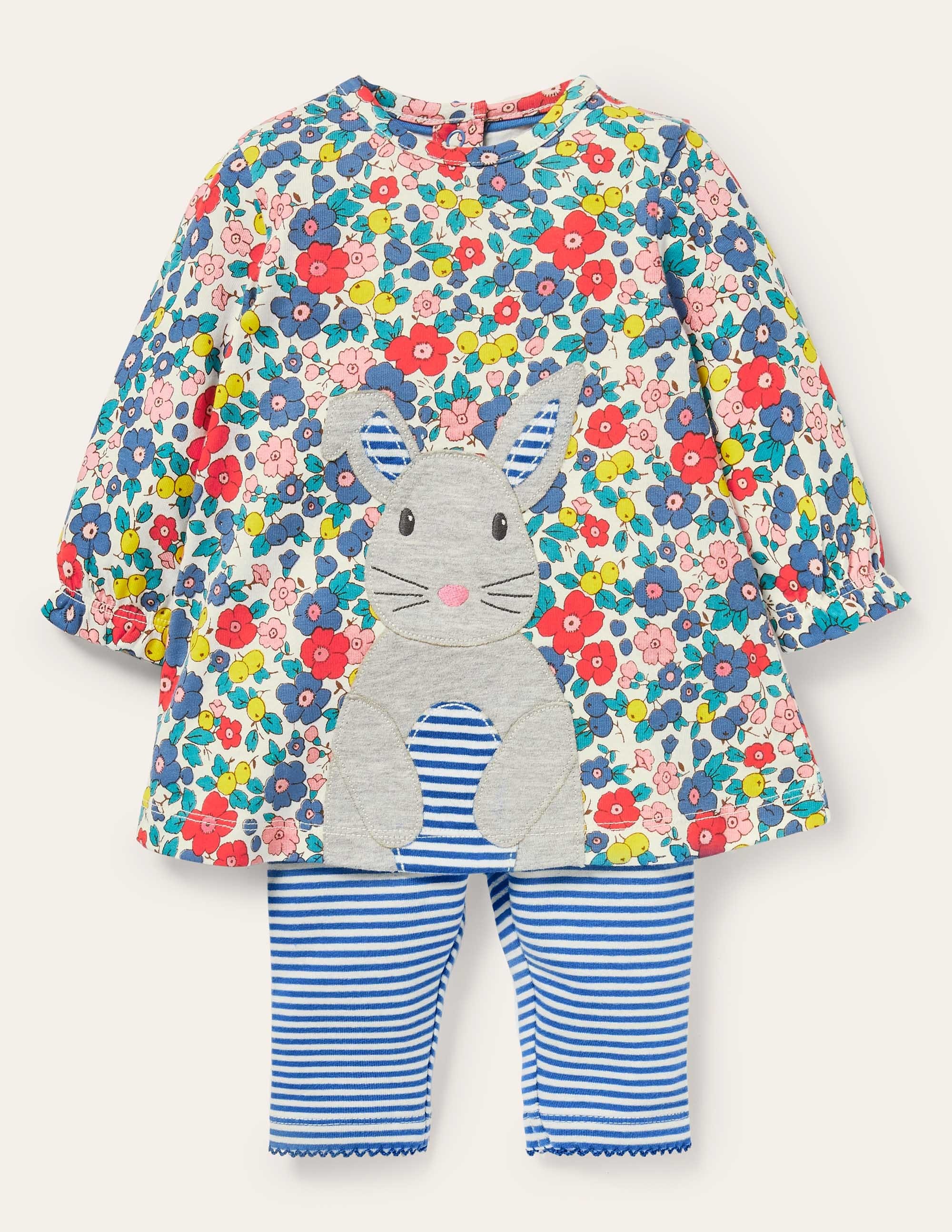 Ensemble à appliqué lapin-Motif floral fleur de pommier multi - Image 1