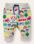 Gemusterte Hose mit Bauernhofmotiv-Grau Meliert, Regenbogenfarm