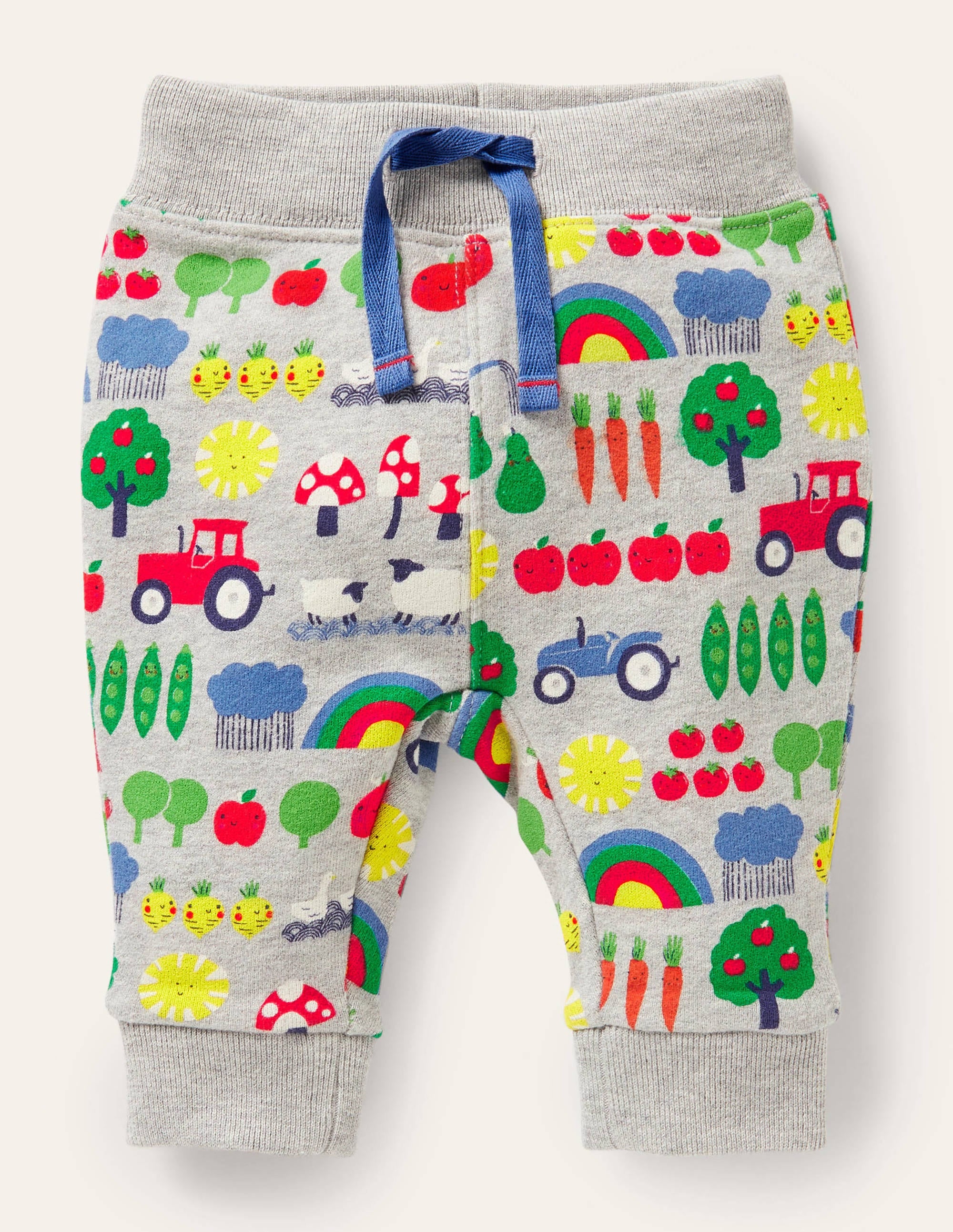 Gemusterte Hose mit Bauernhofmotiv-Grau Meliert, Regenbogenfarm - Image 1