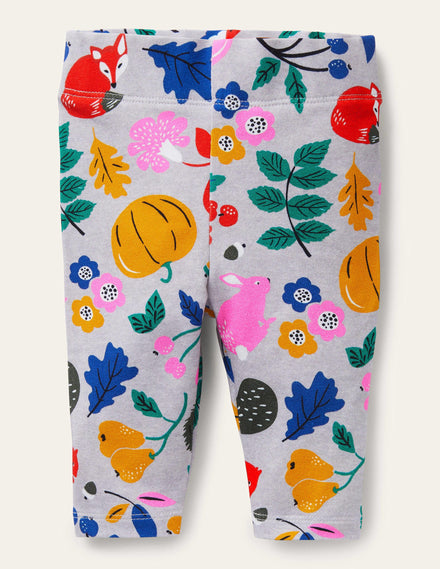 Baby-Leggings-Grau Meliert, Waldfreunde