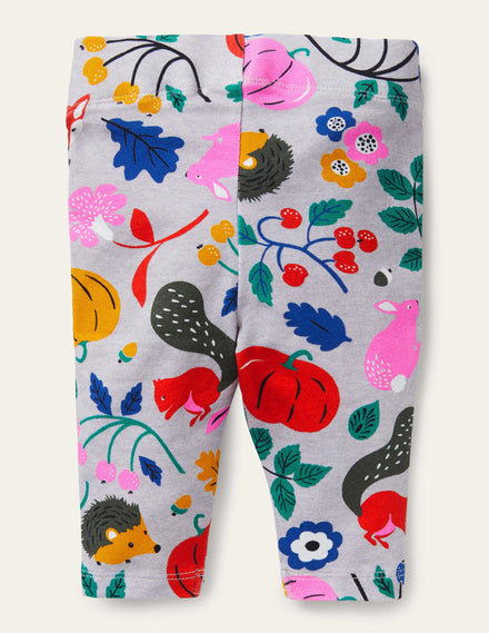 Baby-Leggings-Grau Meliert, Waldfreunde