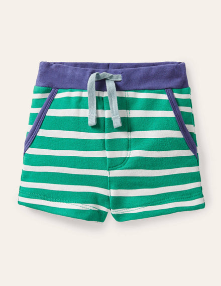 Short en jersey Essential-Ivoire/vert printemps