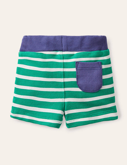 Short en jersey Essential-Ivoire/vert printemps