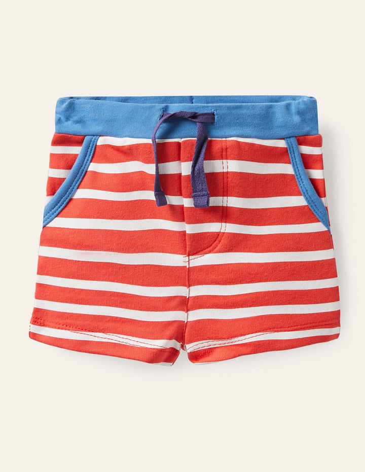 Essential Jersey Shorts-Fire Red/Ivory