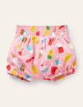Gemusterte Jerseyshorts-Hellrosa, Eiscreme/Getupft