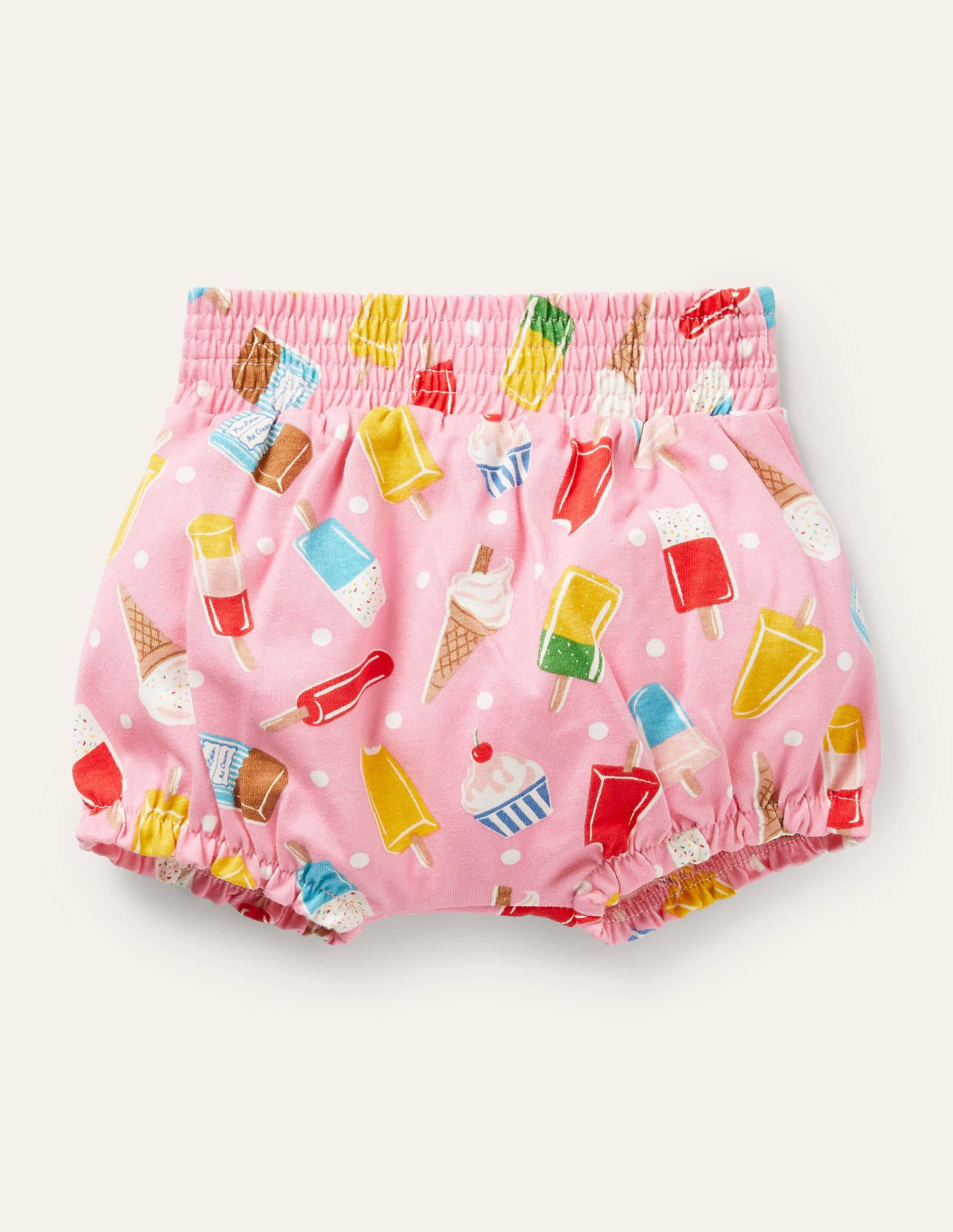 Short imprimé en jersey-Pois et glace limonade rose - Image 1