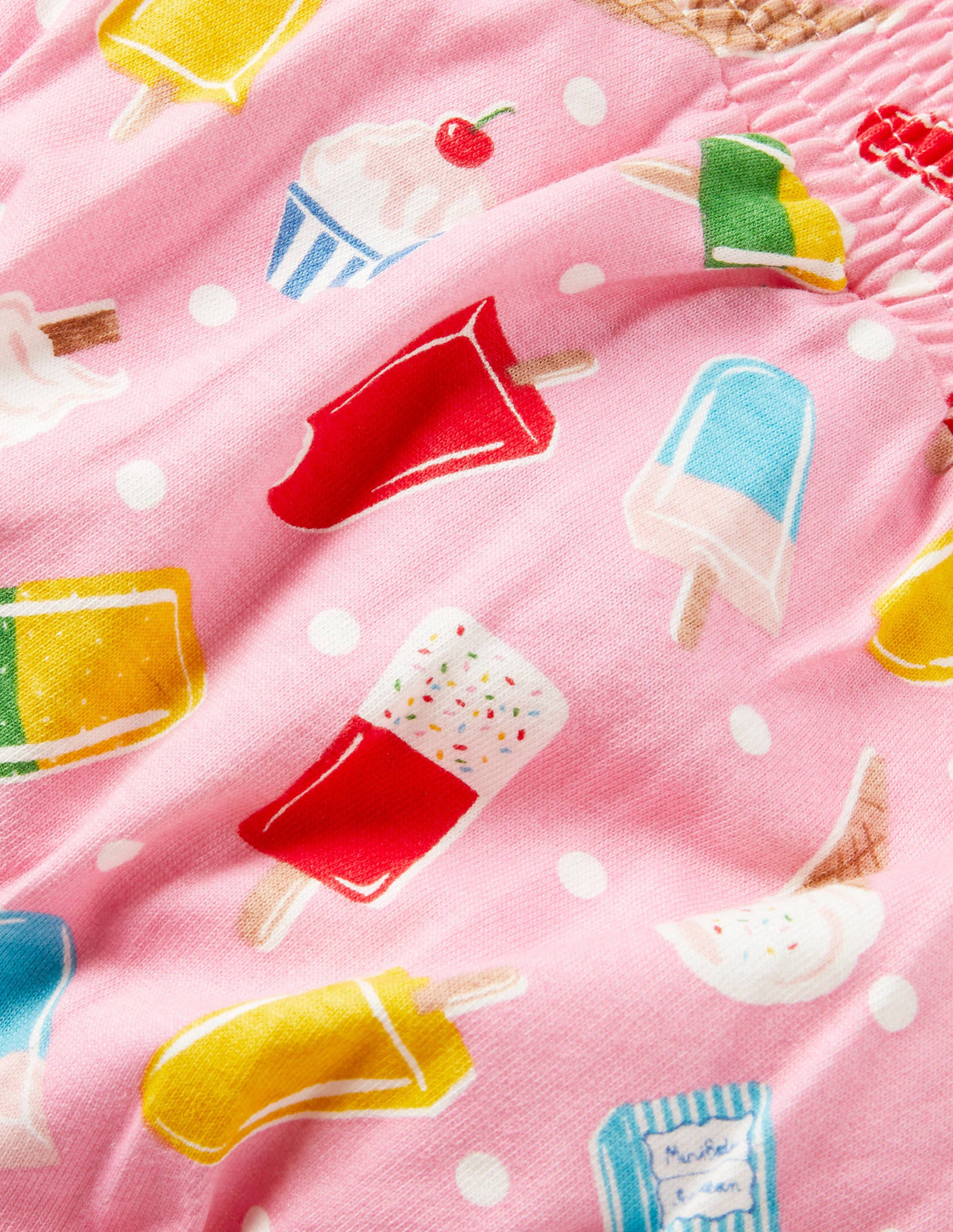 Short imprimé en jersey-Pois et glace limonade rose - Image 3