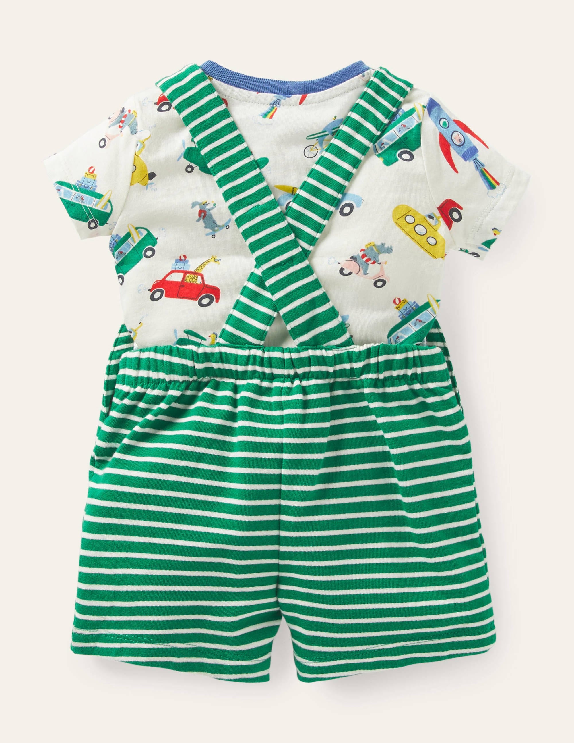 Ensemble estival avec salopette en jersey-Motif Animal Adventures multi - Image 2