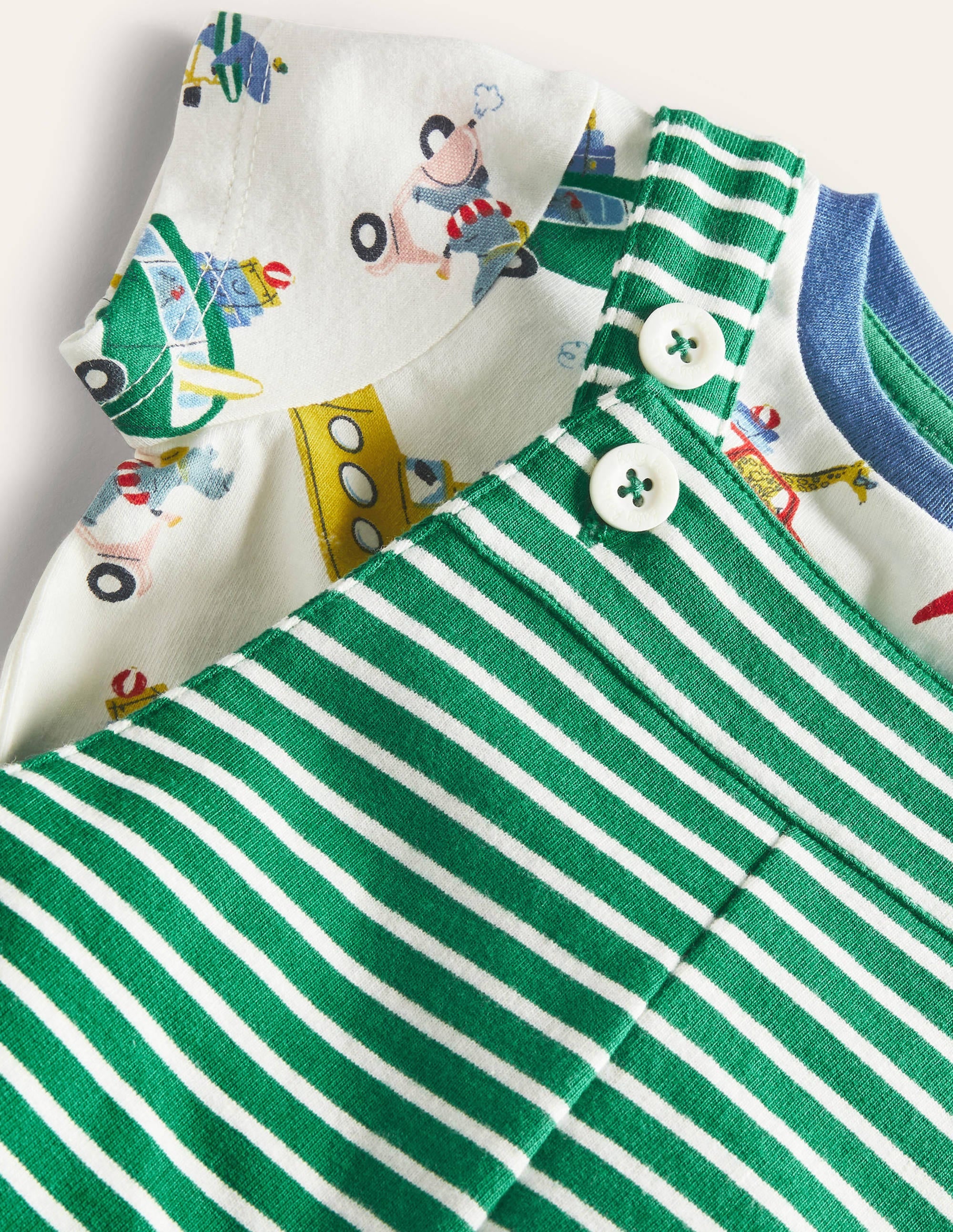 Ensemble estival avec salopette en jersey-Motif Animal Adventures multi - Image 3