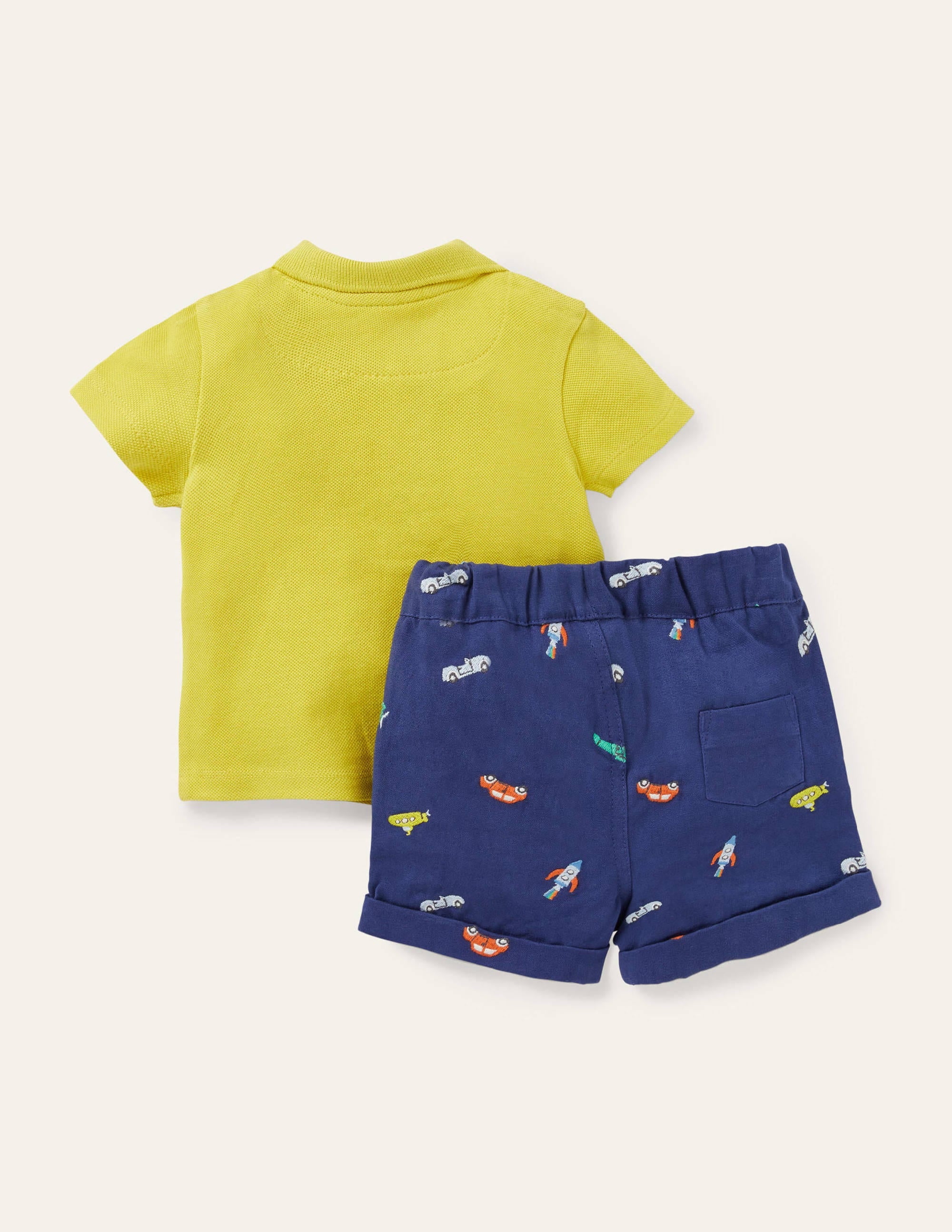 Set mit Piqué-Poloshirt und Shorts-Segelblau, Tiere - Image 2