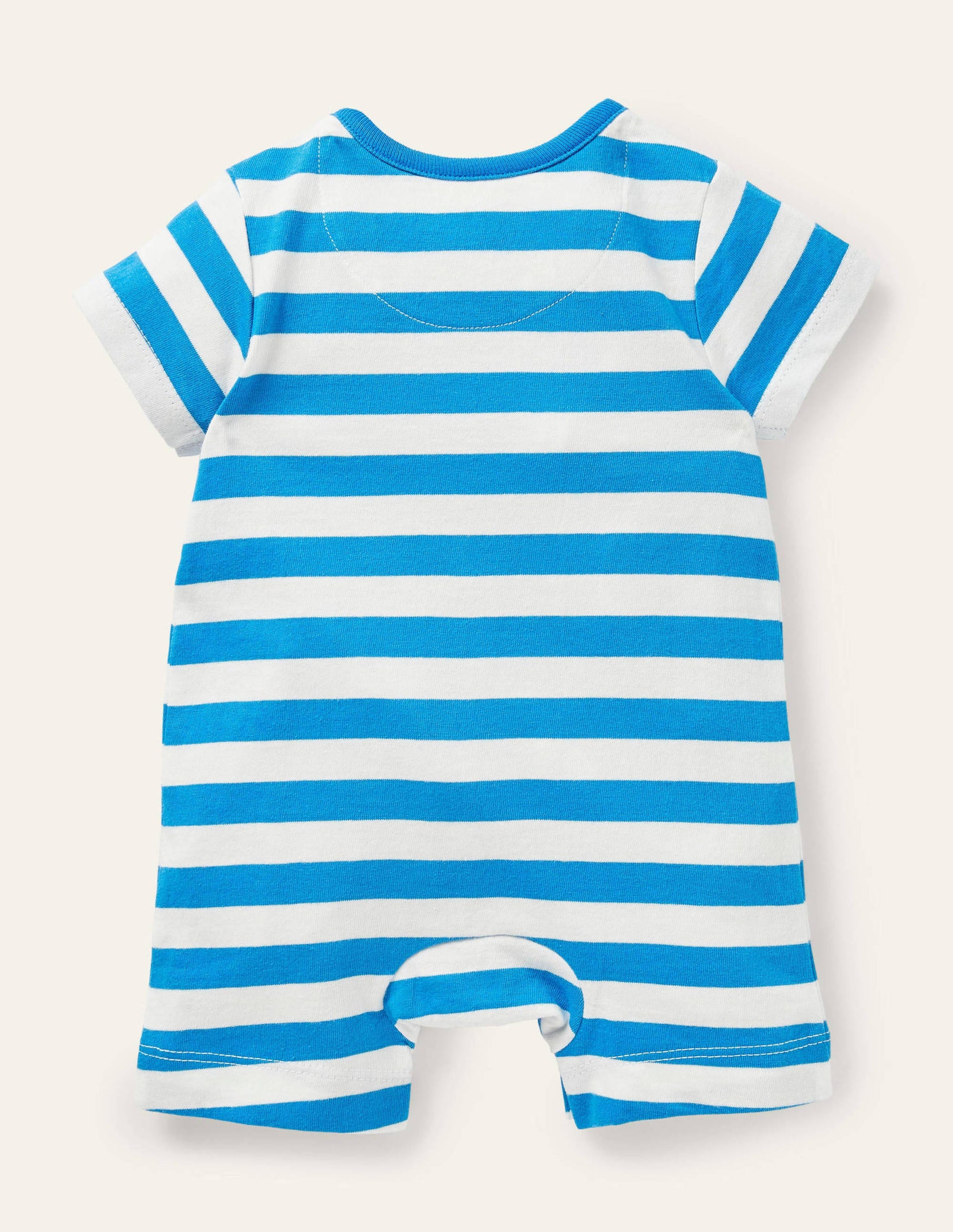 Short Jersey Romper-Ivory/Moroccan Blue Sprout-2