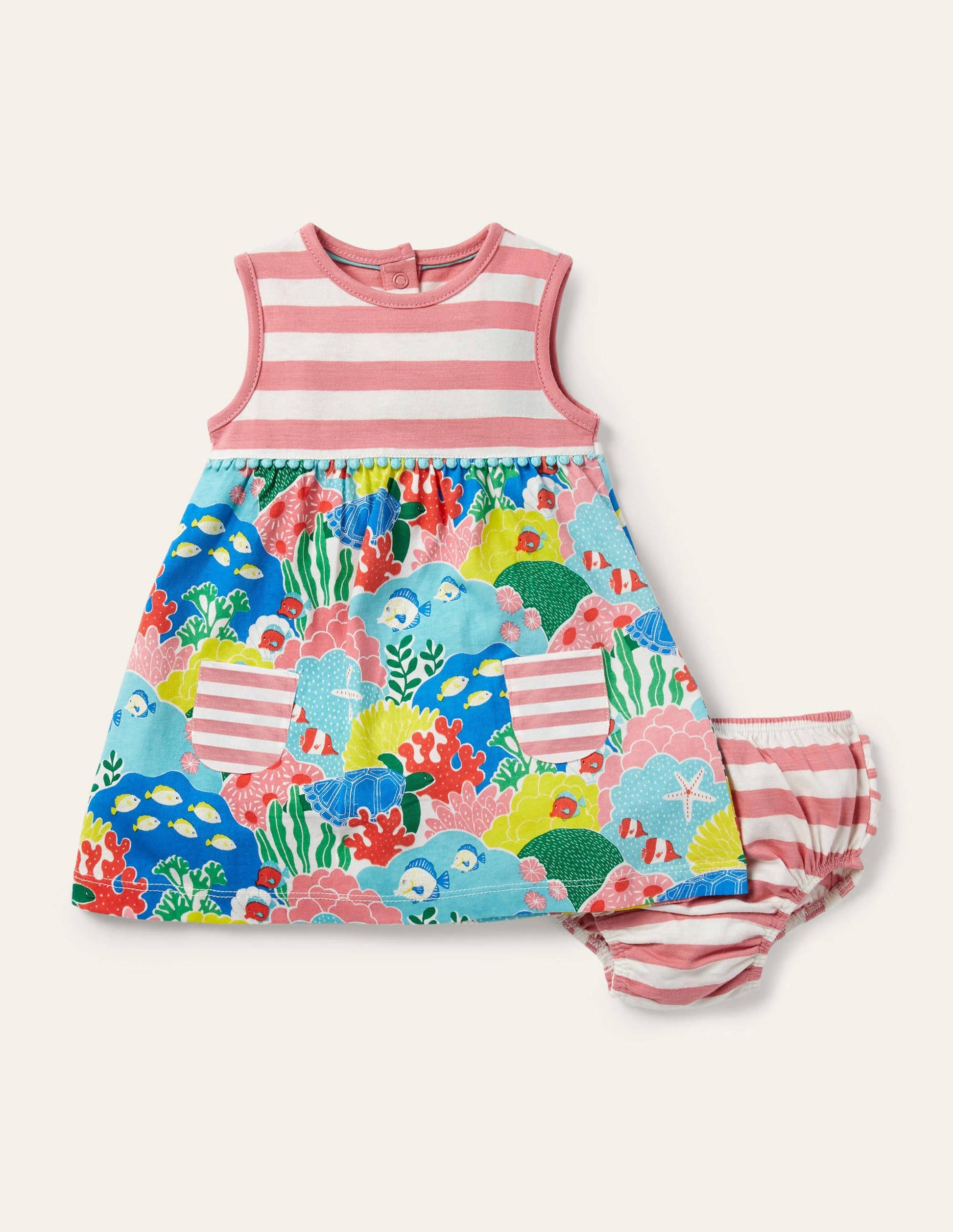 Robe en jersey à imprimé-Récif de corail multi-1