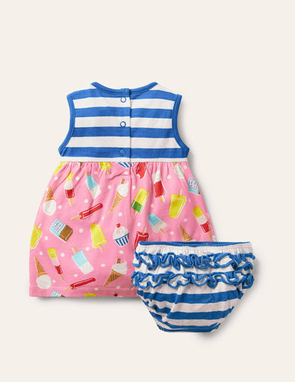 Robe en jersey à imprimé-Glaces limonade rose-3