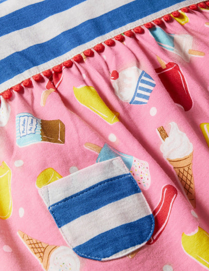 Robe en jersey à imprimé-Glaces limonade rose-4