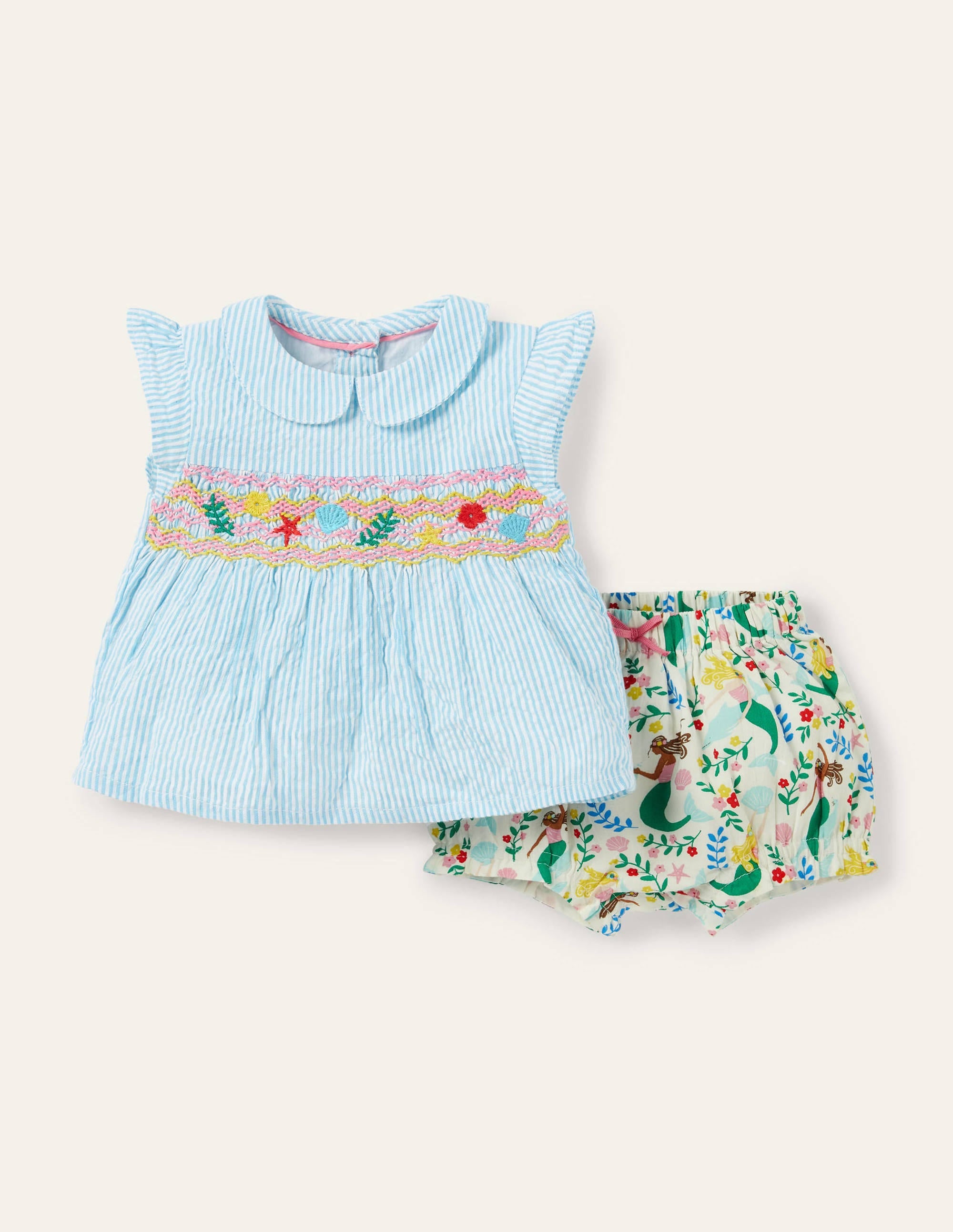 Set mit Webshorts-Naturweiß, Meerjungfrauen-Garten - Image 1