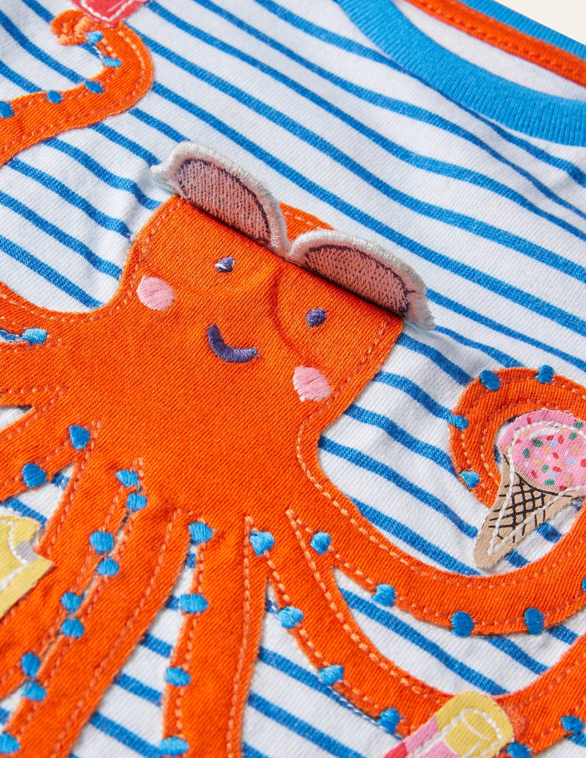 Animal Adventures Flap T-shirt-Ivory/Moroccan Blue Octopus-3