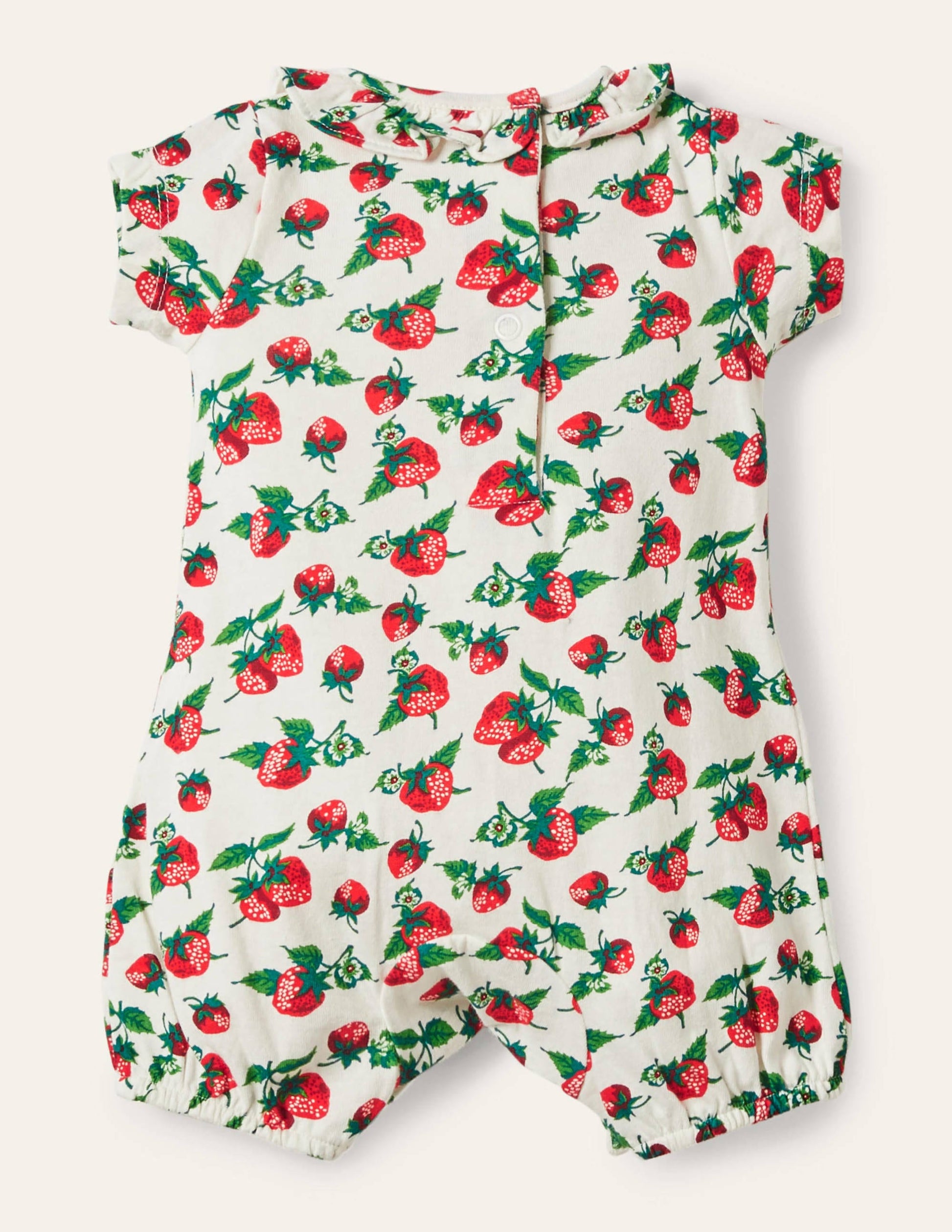 Jersey Romper-Ivory Strawberry Patch-2