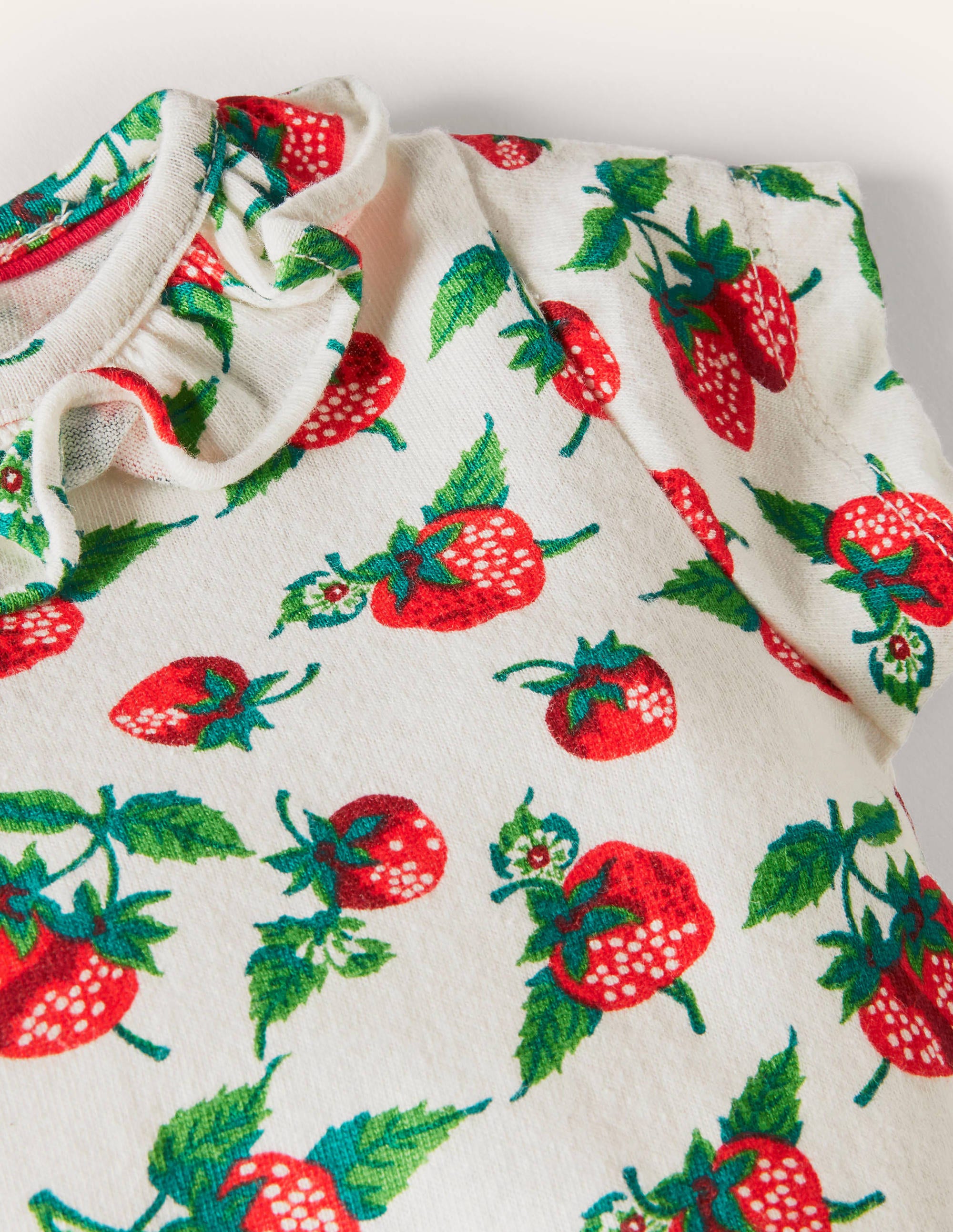 Jersey Romper-Ivory Strawberry Patch - Image 3