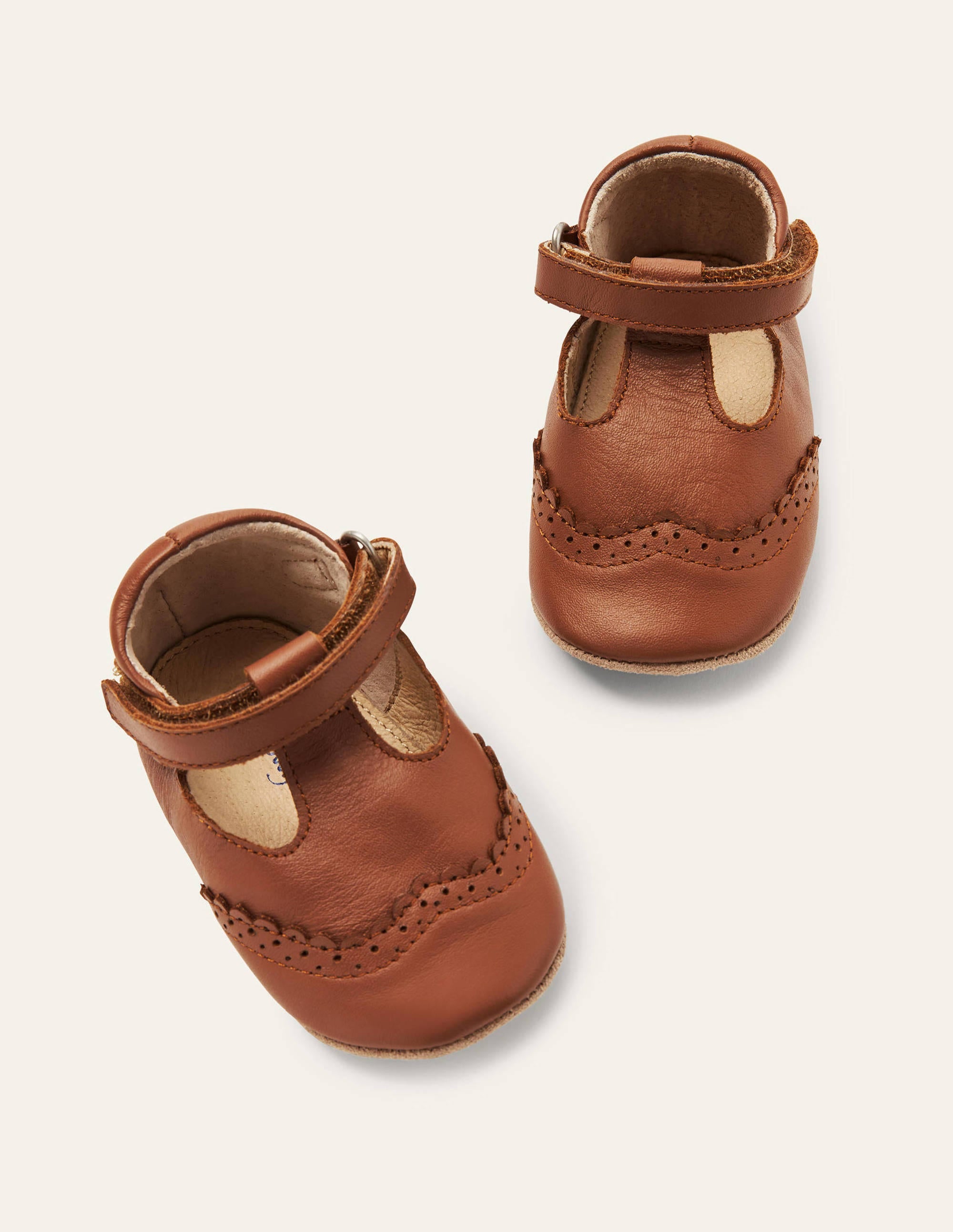Chaussures pour bébé en cuir-Fauve - Image 1