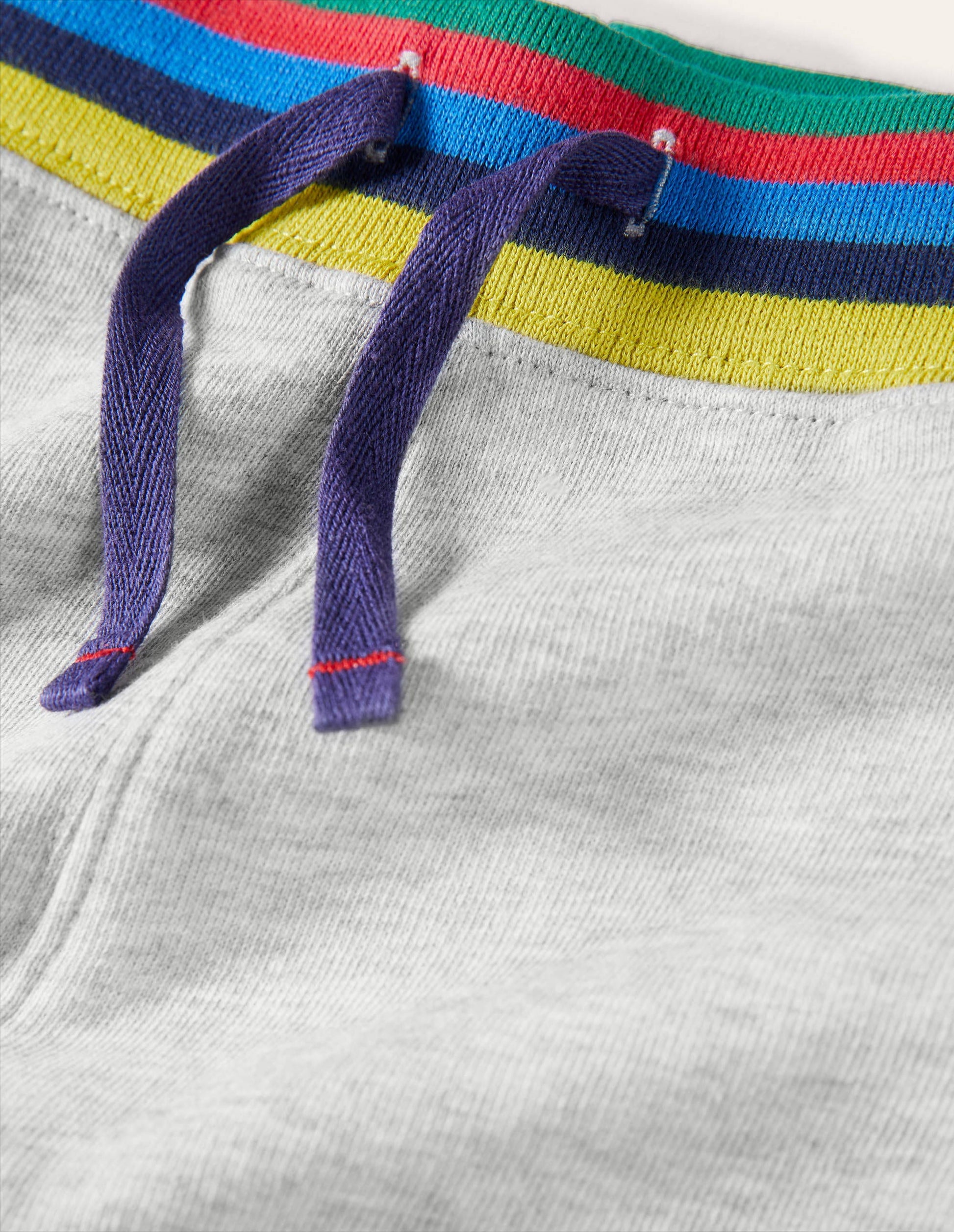 Gerippte Jerseyhose mit Regenbogenstreifen-Grau Meliert-3