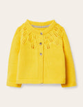 Everyday Textured Cardigan-Sweetcorn Yellow
