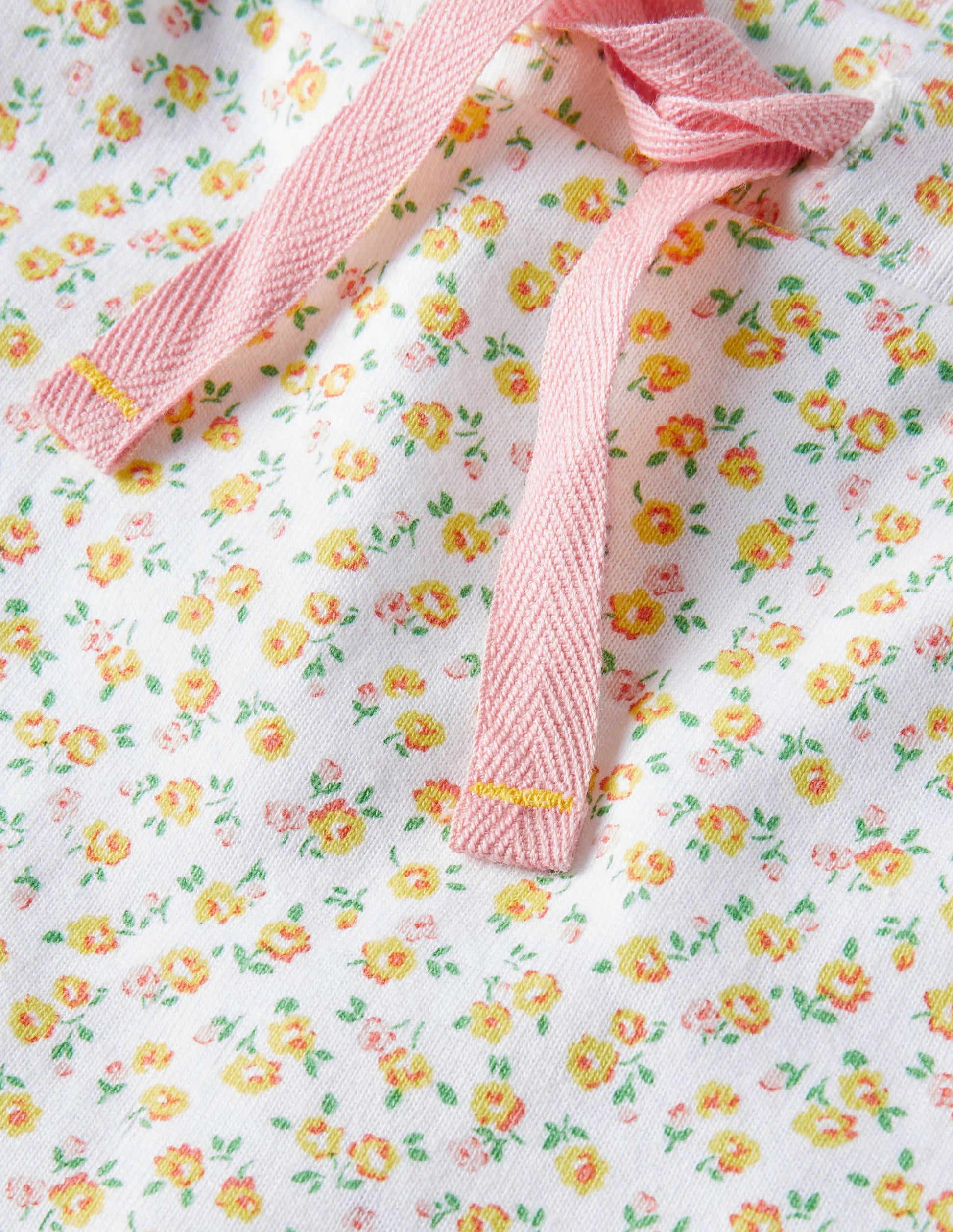 Organic Newborn Leggings-Sweetcorn Yellow Floral-3