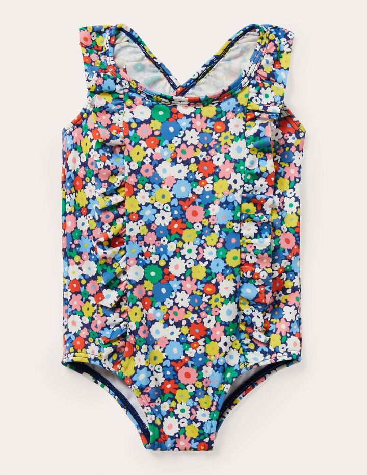 Frilly Cross-back Swimsuit-Firecracker Flowerpatch