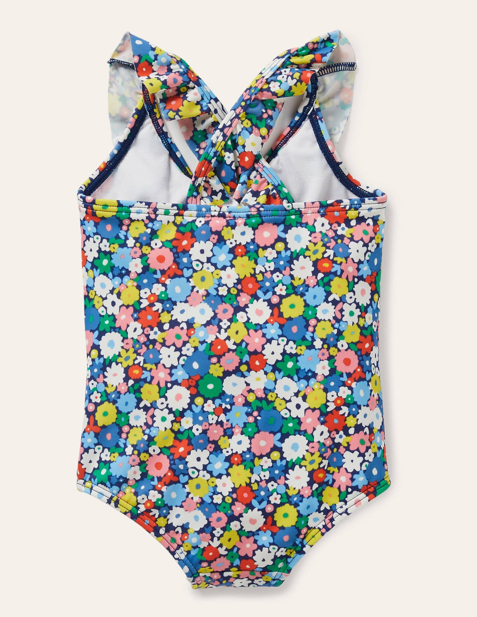 Maillot de bain volanté et croisé dans le dos-Motif Firecracker Flowerpatch - Image 2