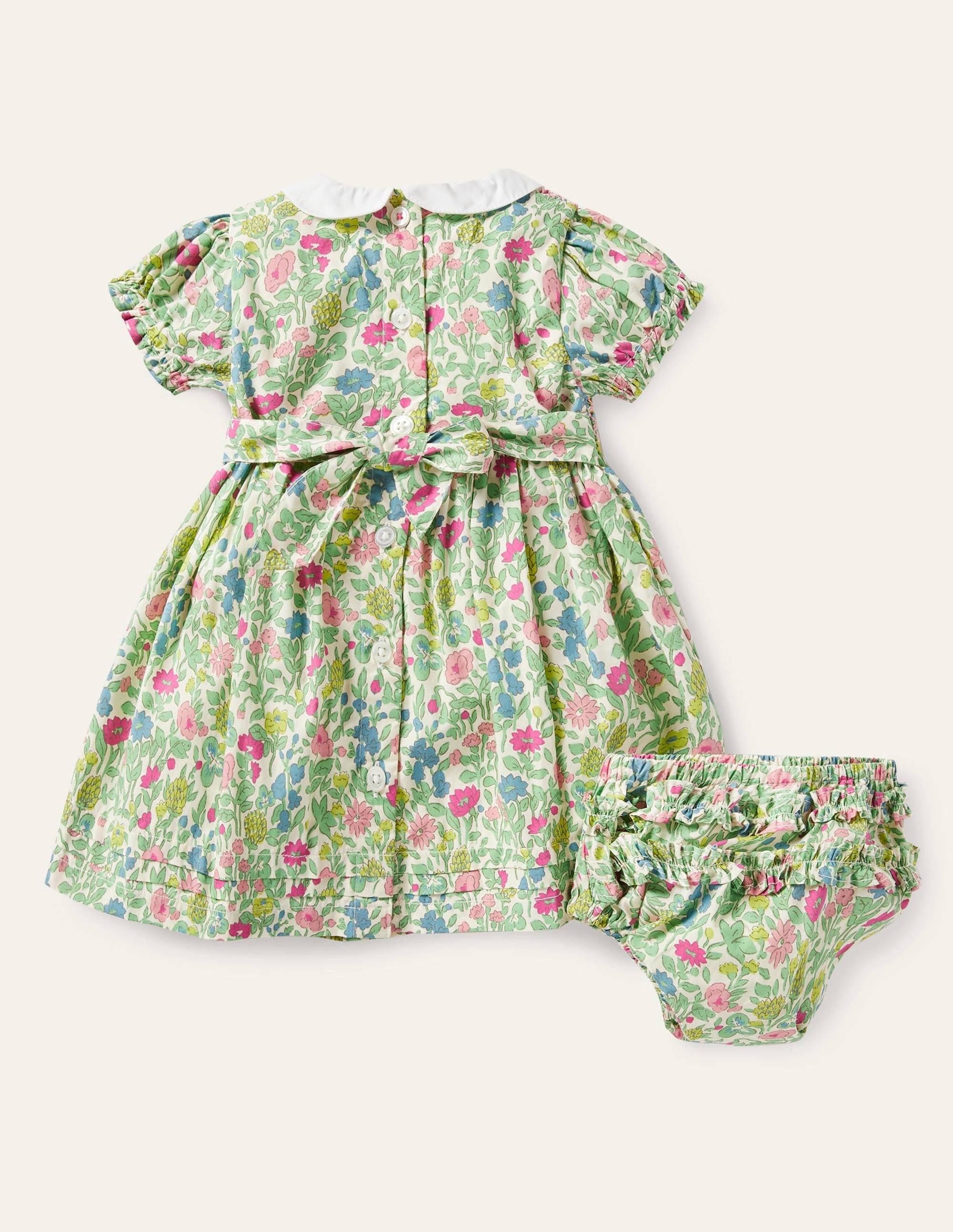 Nostalgisches gewebtes Smokkleid-Bunt, Vintage-Blumenbeet - Image 2