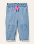 Pantalon à enfiler en chambray-Chambray clair