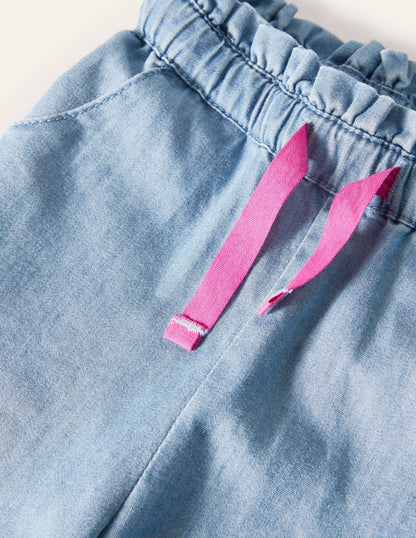 Chambray Pull-on Trousers-Light Chambray