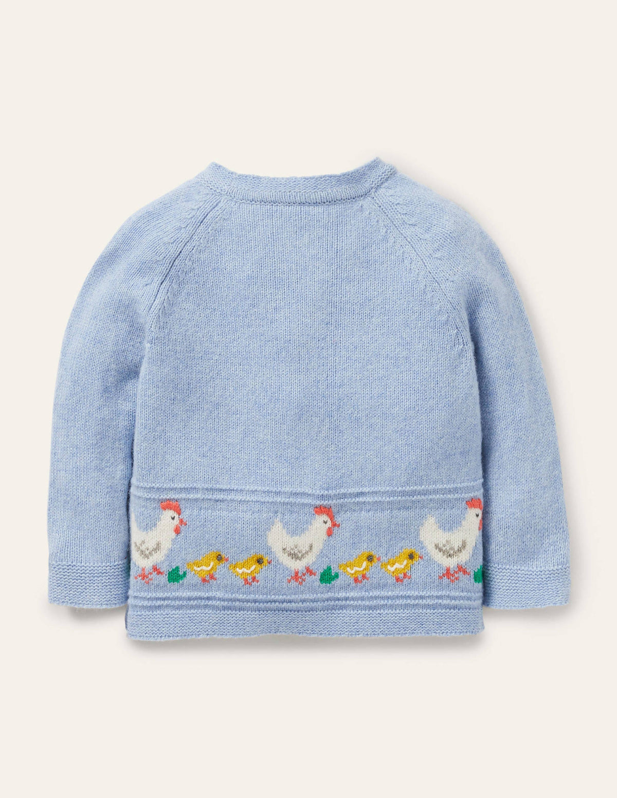 Fair-Isle-Cardigan für Neugeborene-Eisblau Meliert, Enten - Image 2