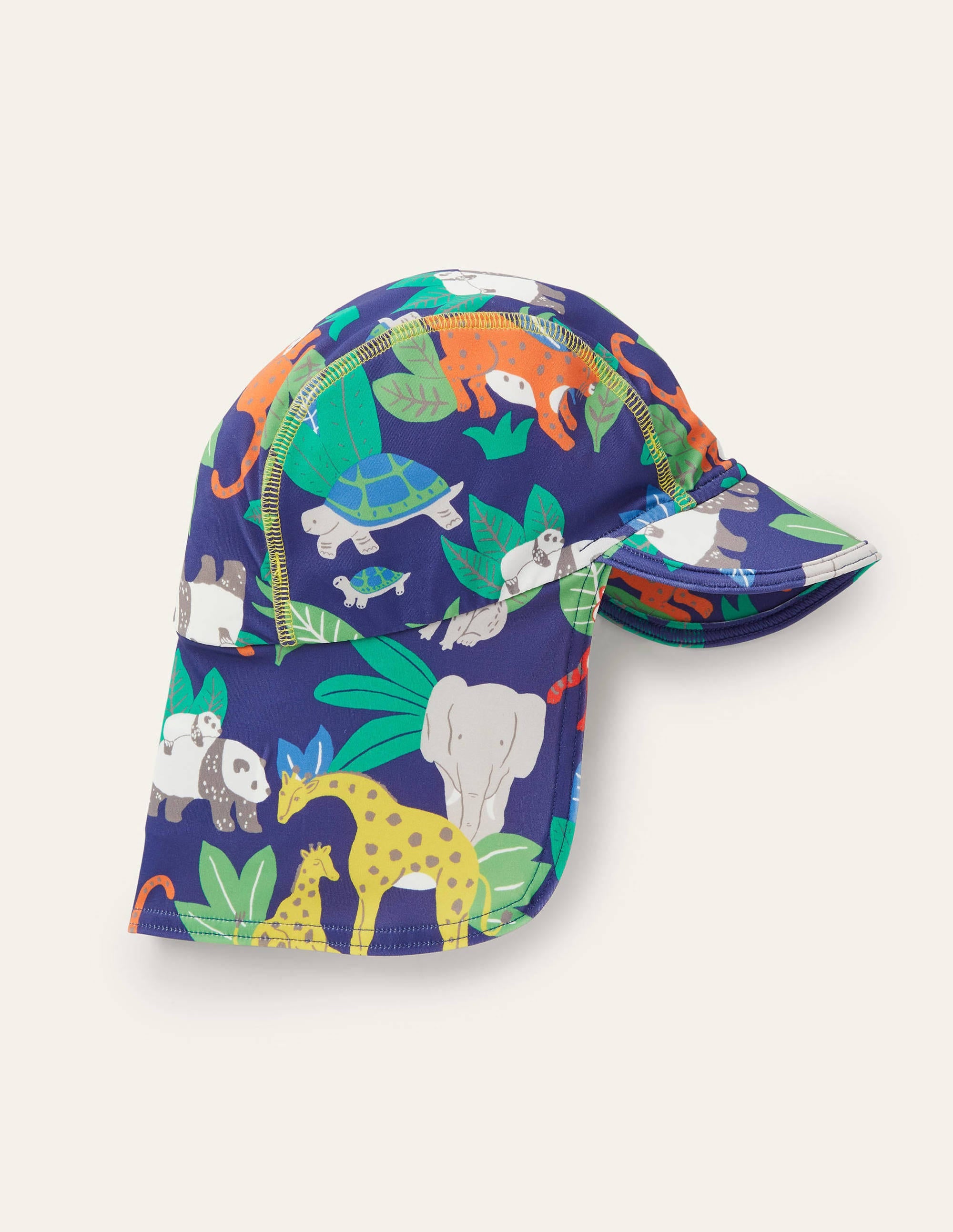 Chapeau de bain avec protection solaire-Jungle bleu tribord - Image 1