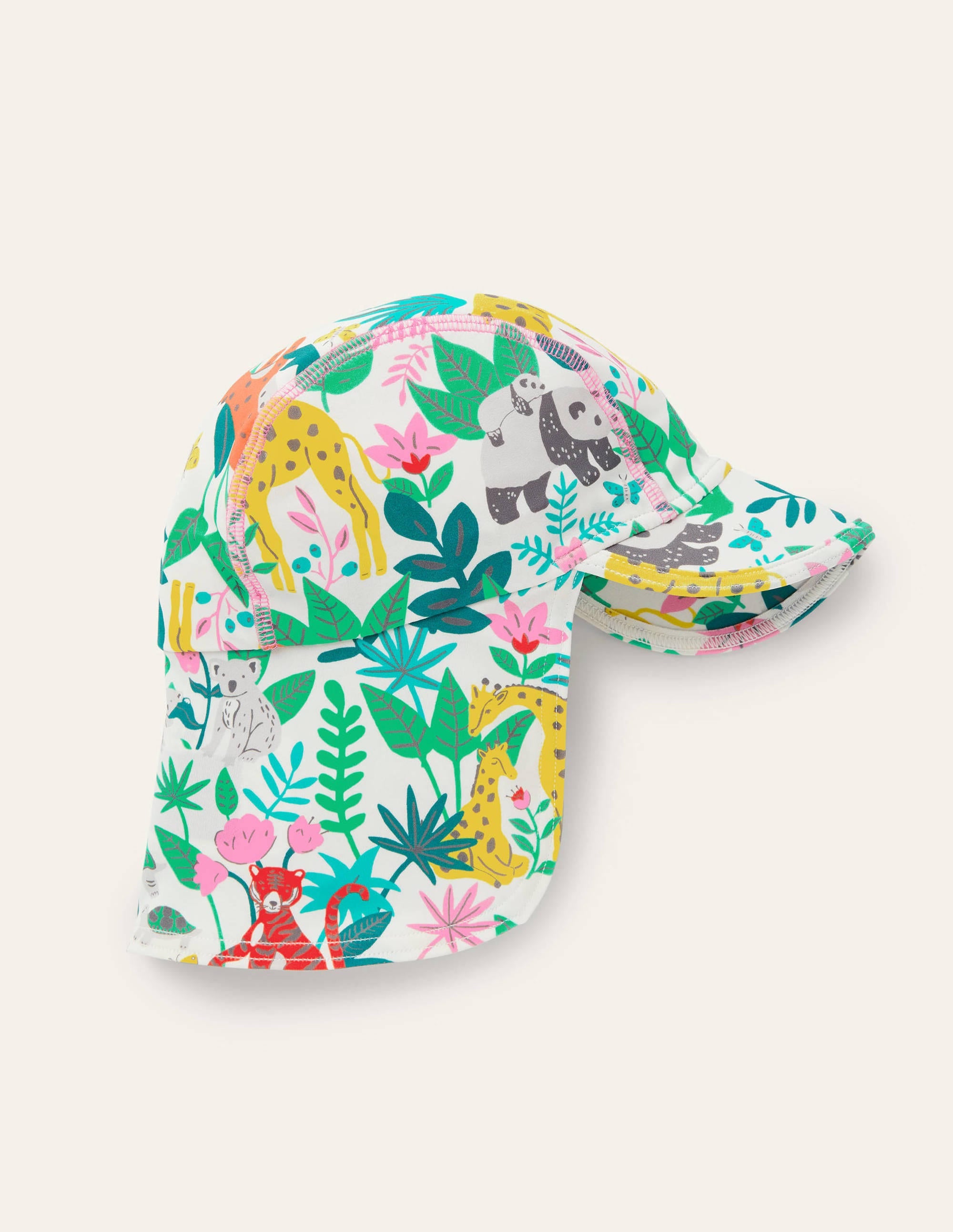 Chapeau de bain avec protection solaire-Motif jungle multi - Image 1