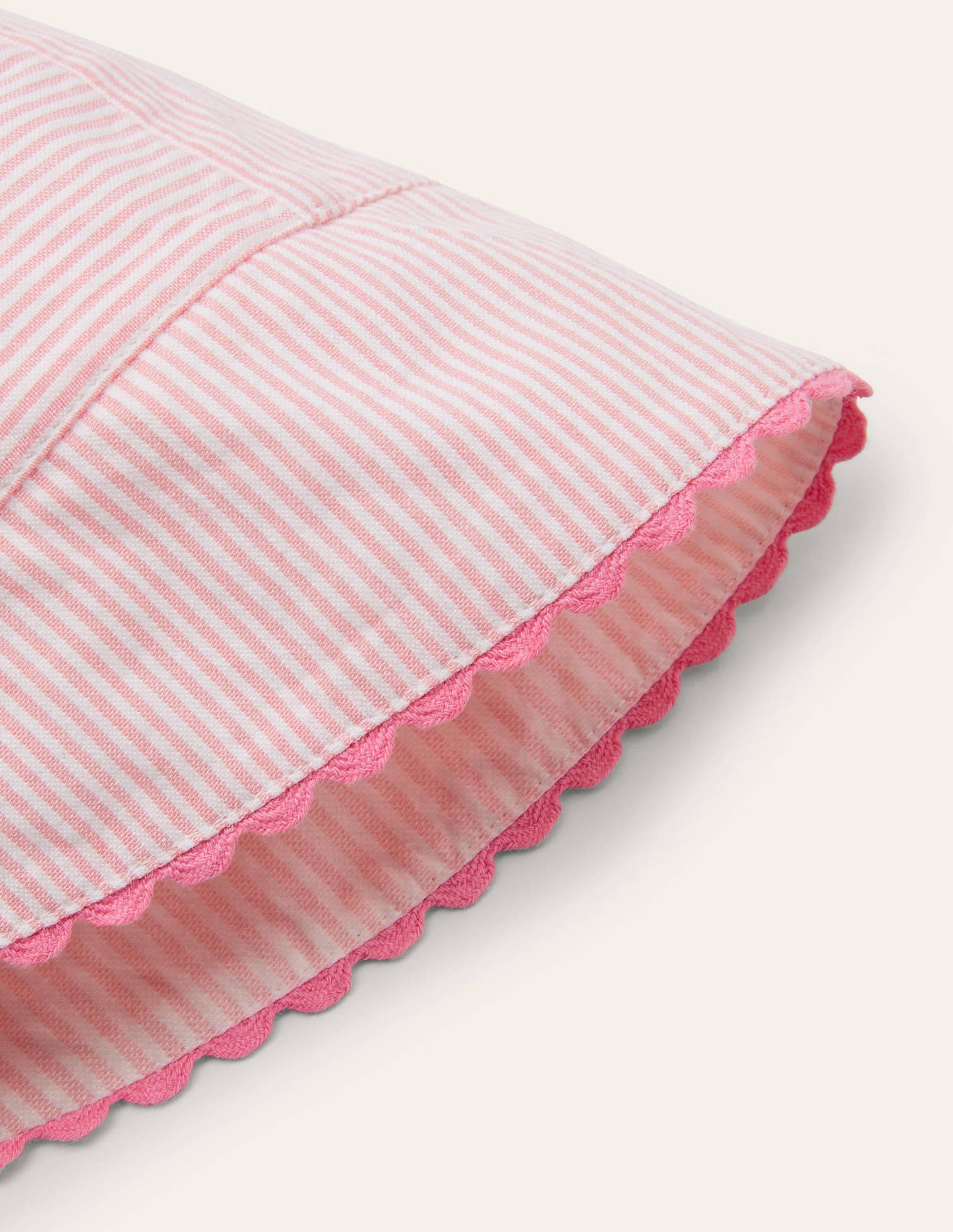 Woven Bonnet-Pink Lemonade/Ivory Ticking