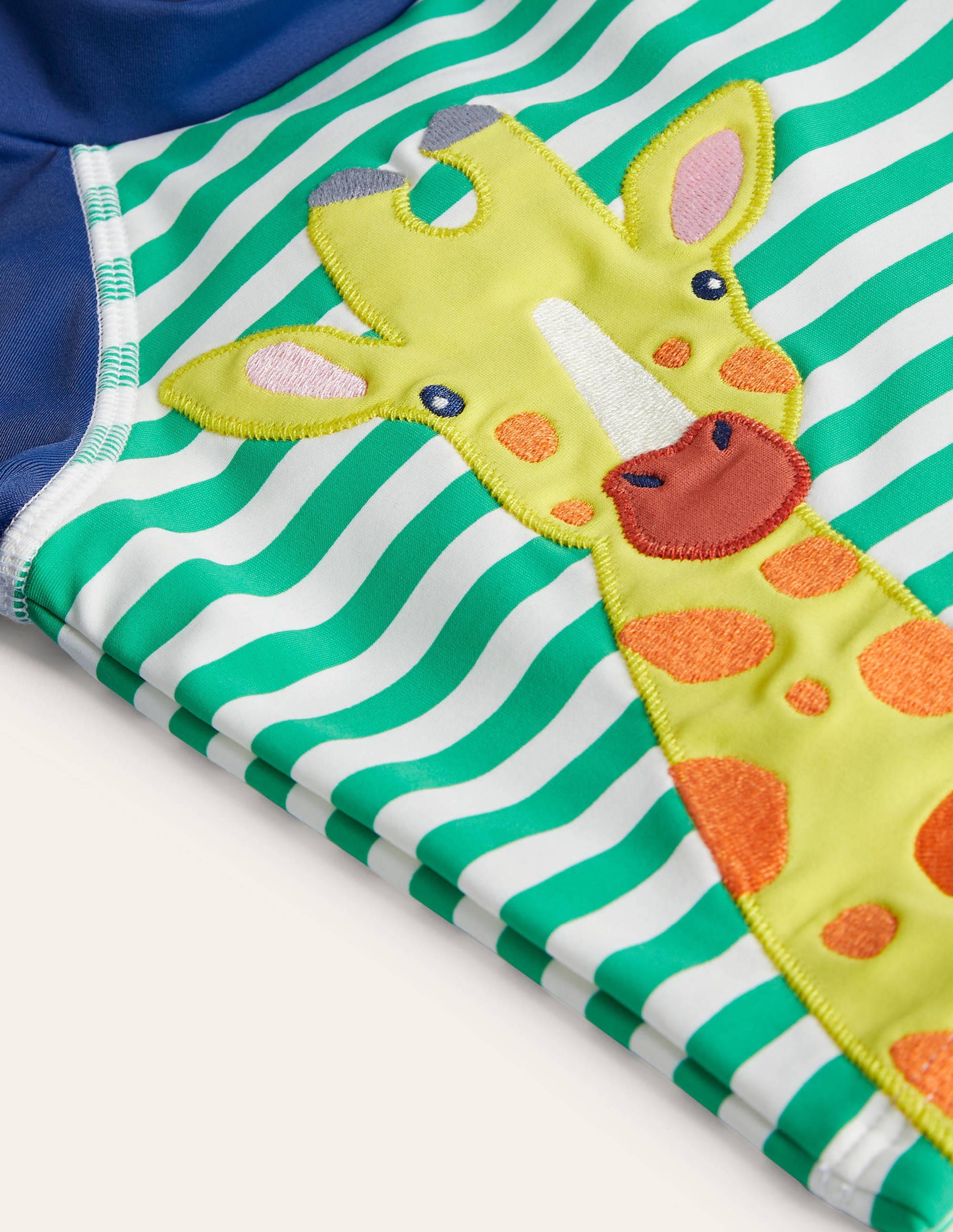 Haut de plage à appliqué-Girafe vert printemps/ivoire - Image 3