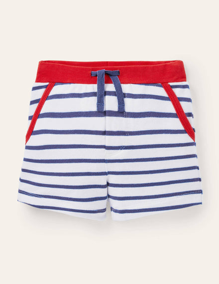 Short en jersey Essential-Ivoire/bleu tribord