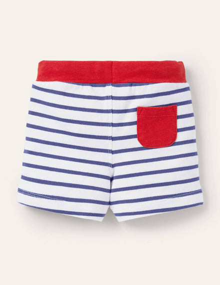 Short en jersey Essential-Ivoire/bleu tribord