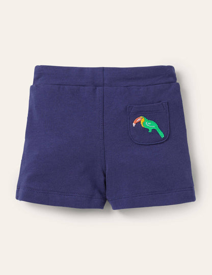 Short en jersey Essential-Animaux de la jungle bleu tribord-2