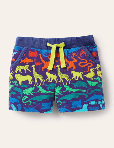 Short en jersey Essential-Motif royaume des animaux bleu tribord