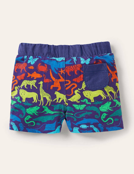 Short en jersey Essential-Motif royaume des animaux bleu tribord
