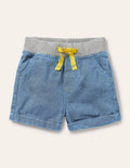 Webshorts mit Rippbund-Mittlerer Faux-Uni