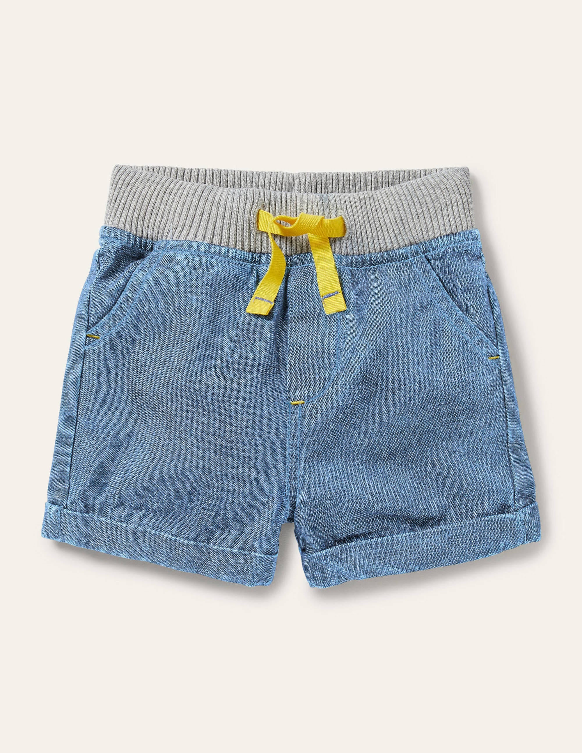 Webshorts mit Rippbund-Mittlerer Faux-Uni - Image 1
